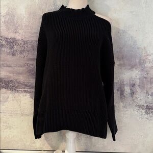Sanctuary Elegant Black Sweater one cold shoulder size large